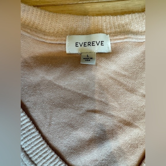 Evereve Pink Mac V Neck Pullover- Large - Picture 3 of 4
